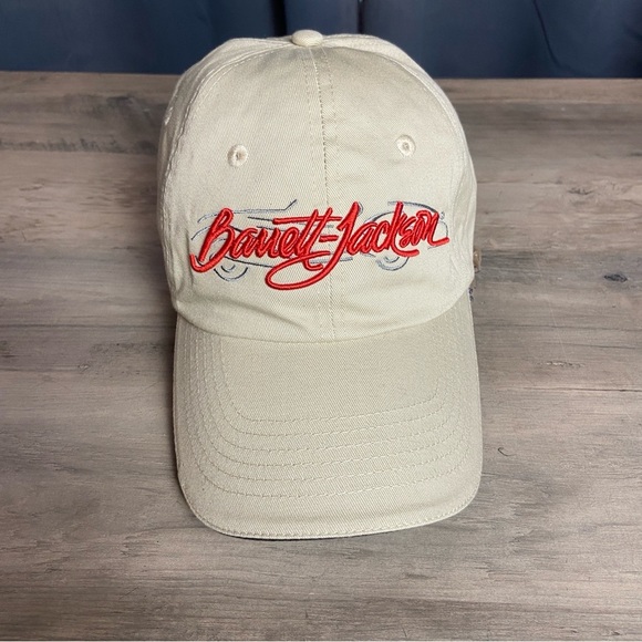 Barrett-Jackson Cream Cap with Red Logo - Picture 1 of 6